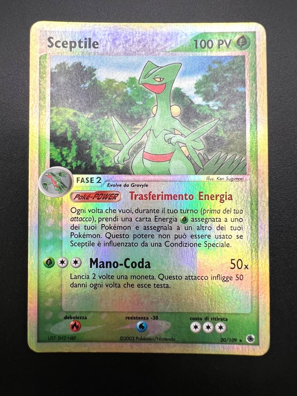 Carta Pokémon Sceptile 20/109 set Ex Rubino E Zaffiro Italiano Reverse Holo Good