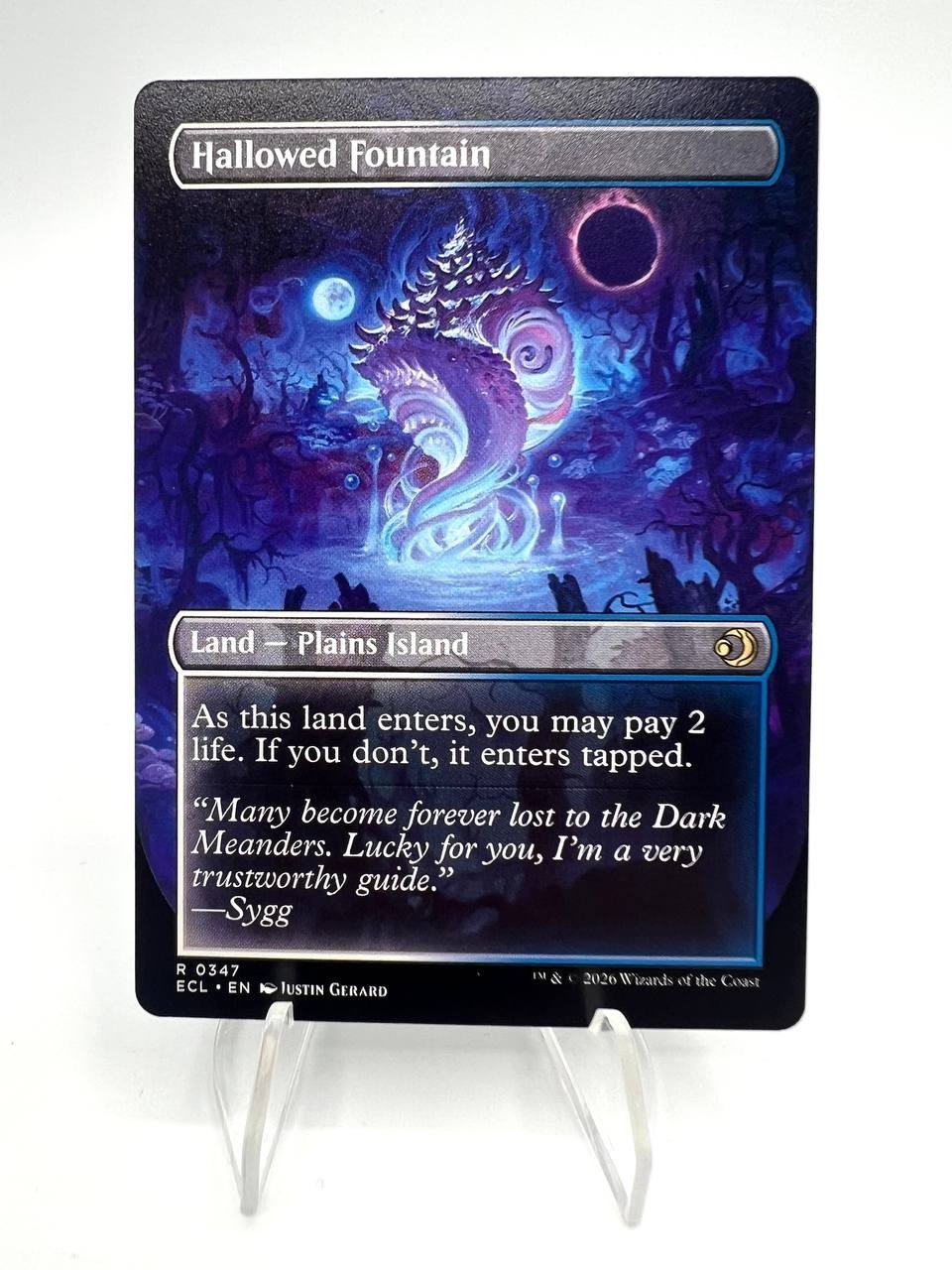 Carta magic MTG Hallowed Fountain Lorwyn Eclipsed Borderless ECL R 0347 NM ENG