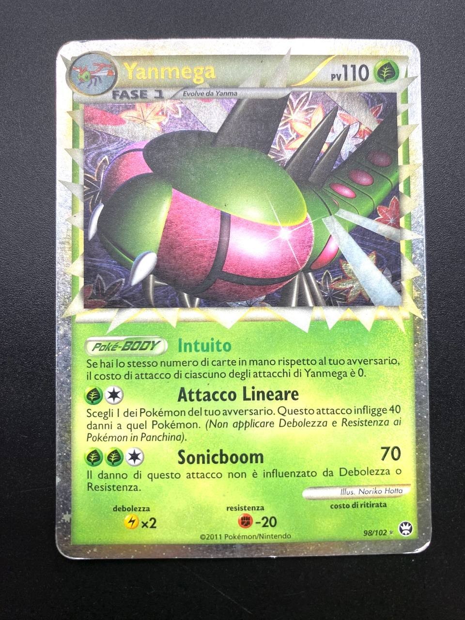 Carta Pokemon Holo Yanmega 98/102 Italiano set Battaglie trionfali Played