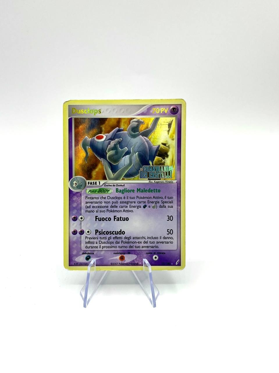 Carta Pokemon Dusclops Ex guardiani dei cristalli 17/100 Holo Stamped ITA Poor