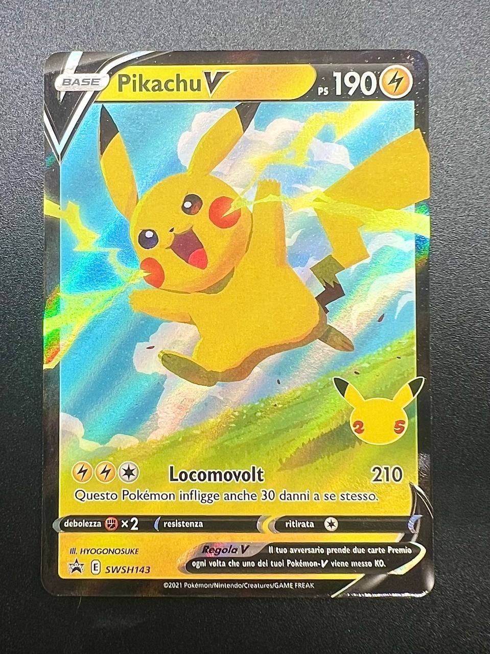 Pokemon Pikachu V SWSH143 Gran Festa 25th Anniversario Italiano Near Mint