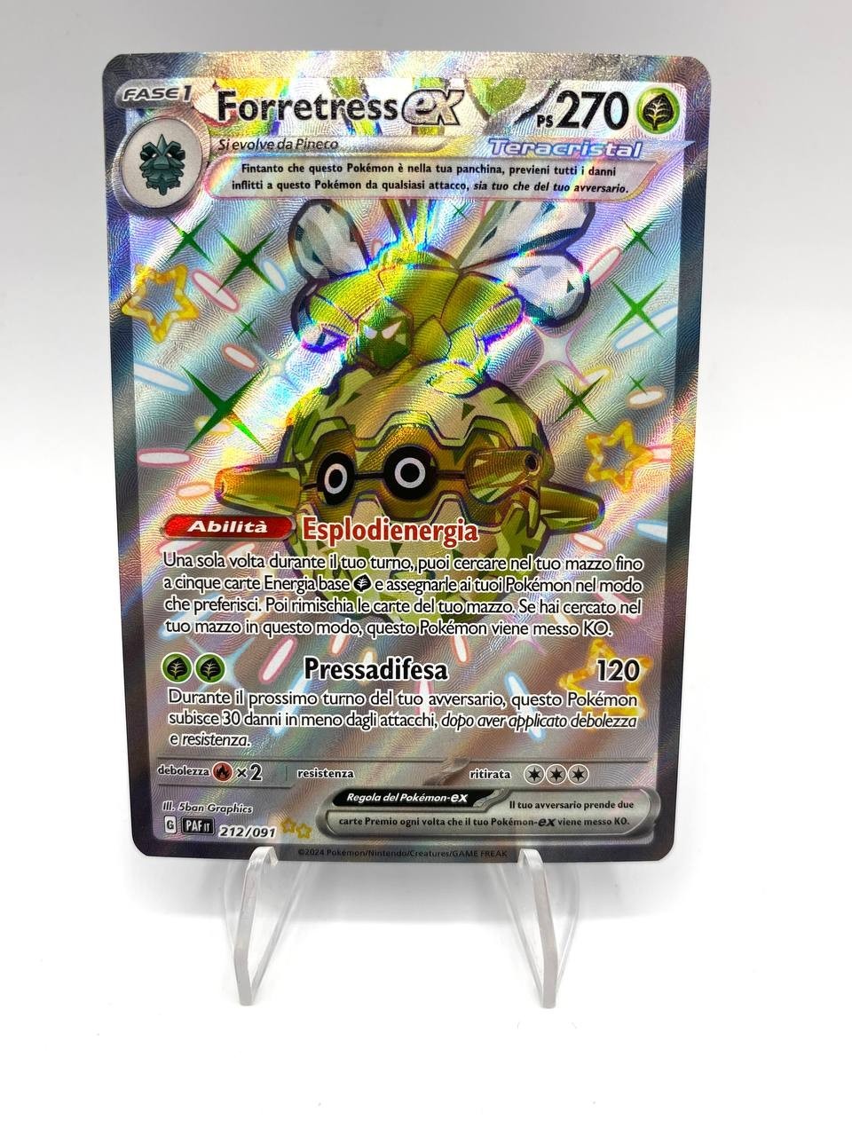 Carta Pokemon FORRETRESS ex 212/091 Shiny set Destino di Paldea PAF NM Italiano