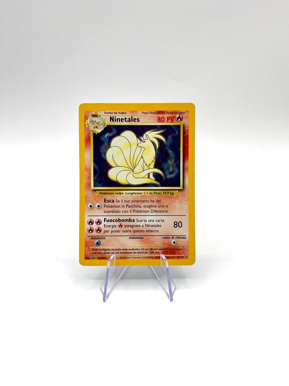 Carta pokemon Ninetales Holo 12/102 Base Set BS Italiano ITA Vintage poor