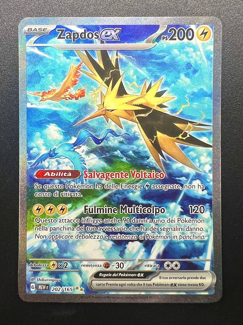 Pokémon Zapdos ex MEW 202/165 Scarlatto e violetto 151 Italiano Near mint Holo