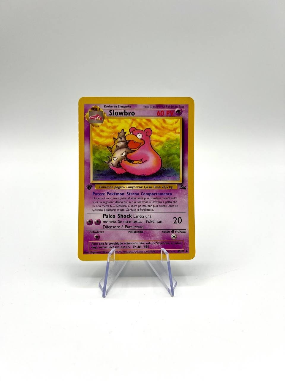 Carta pokemon Slowbro 43/62 Italaino set Fossil FO No Holo Vintage Good
