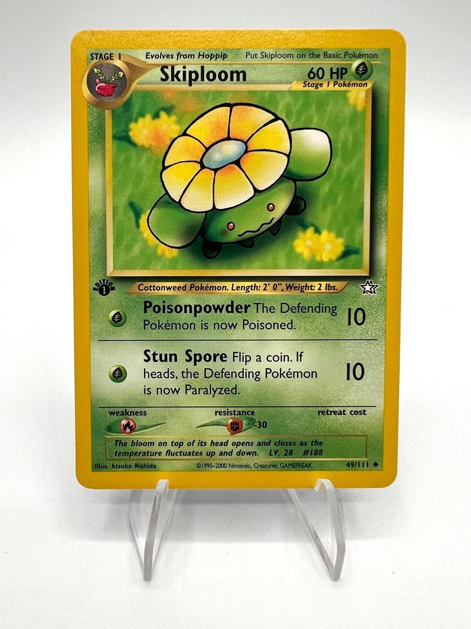 Carta pokemon Skiploom 49/111 Neo Genesis 1a edizione Vintage No holo ENG Exc