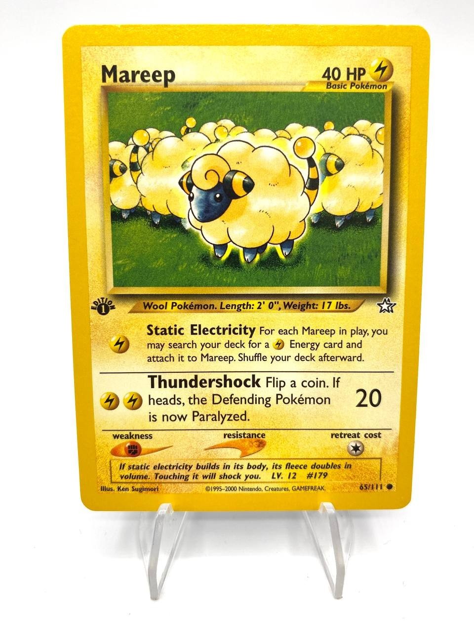 carta Pokemon Mareep 65/111 set Neo Genesis Inglese ENG Excellent 1st edition