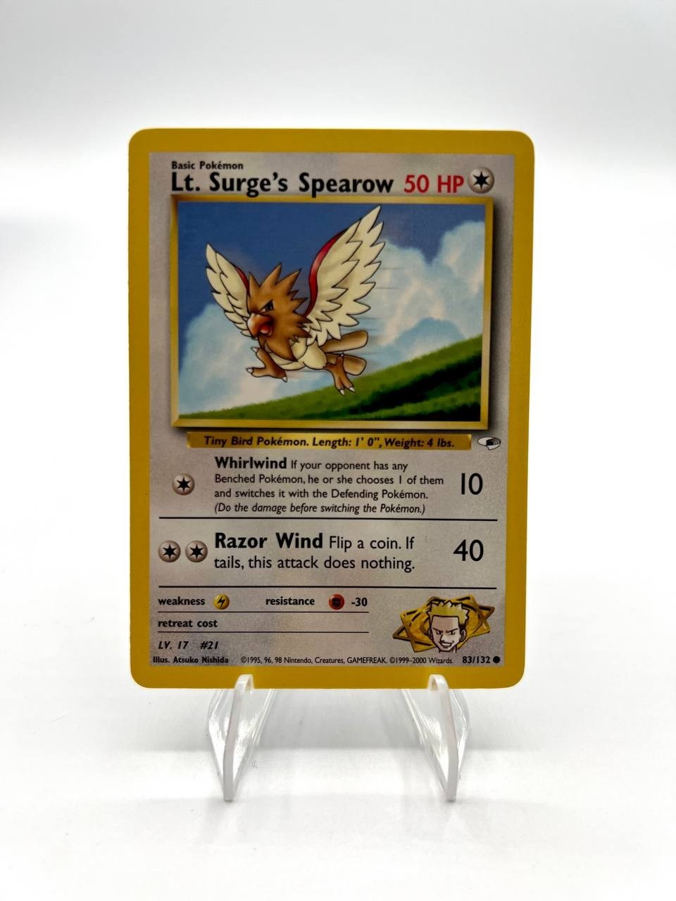 Carta pokemon Lt. Surge's Spearow 83/132 Gym Challenge Excellent Vintage Inglese