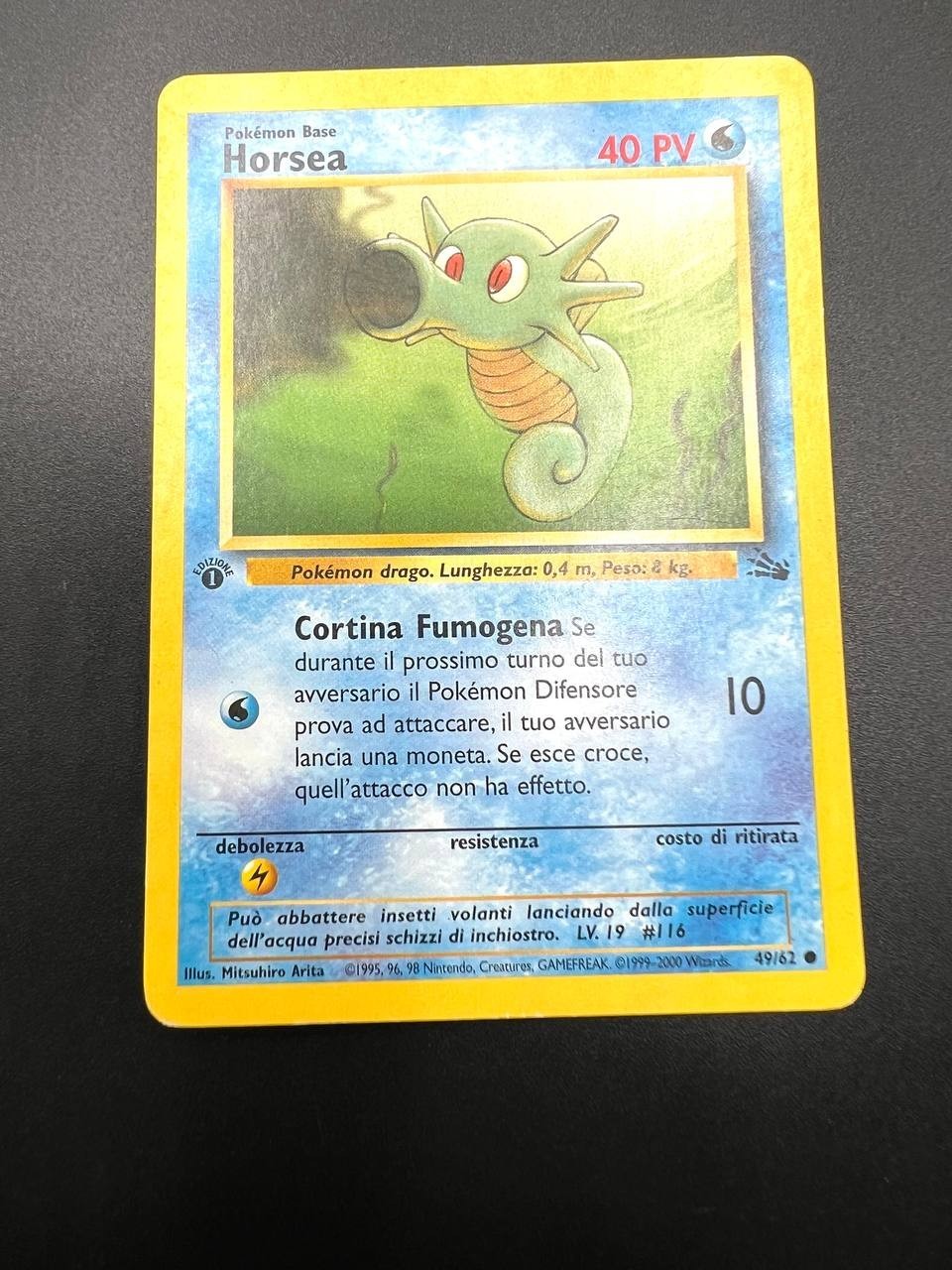 Carta pokemon Horsea 49/62 Fossil FO 1a Edizione Vintage No holo Excellent ITA
