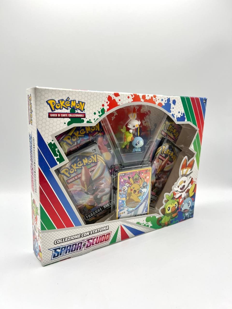 Pokémon Collezione con Statuina Spada e Scudo Italiano Sealed 4 bustine