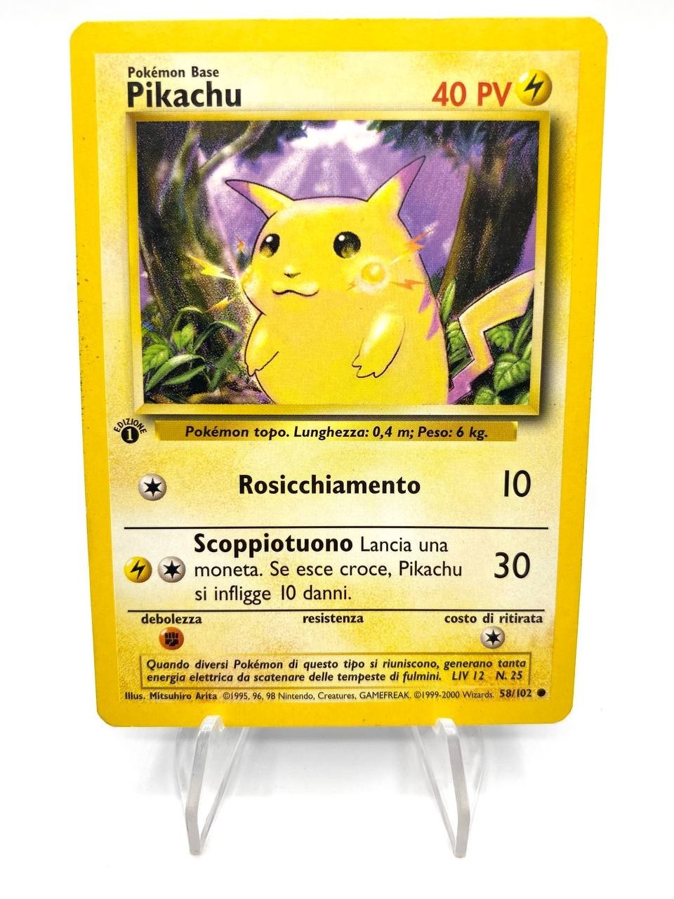 Carta Pokemon Pikachu Set Base BS 58/102 Italiano 1a Edizione Good no Holo