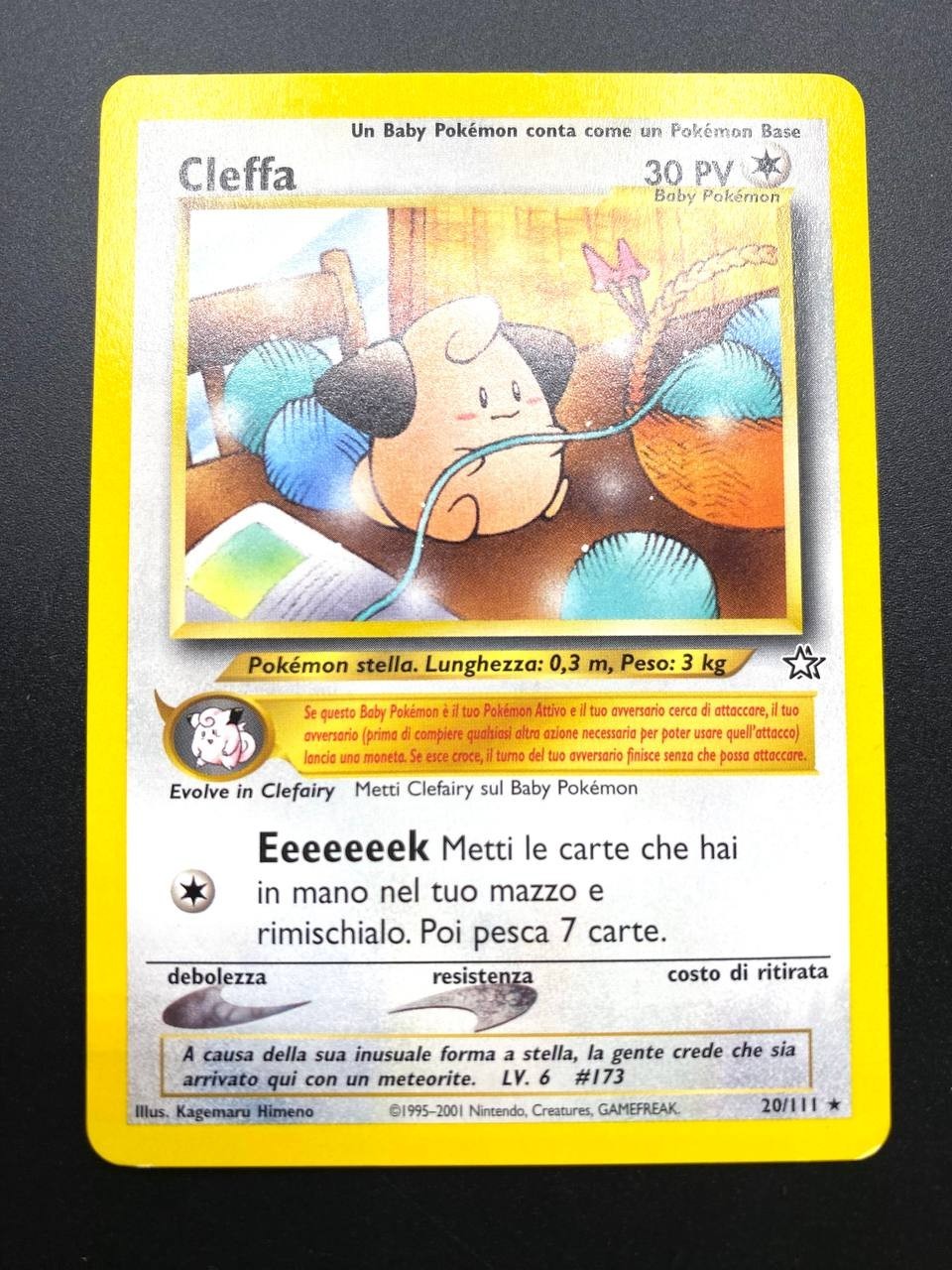 Carta Pokemon Vintage Cleffa 20/111 set Neo Genesis Italiano Excellent no holo