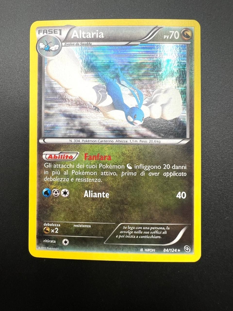 Carta pokemon Altaria 84/124 set Stirpe dei draghi Italiano Holo Near mint