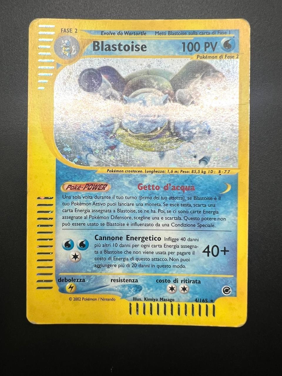 Carta POKEMON BLASTOISE 4/165 set EXPEDITION Italiano HOLO Played Vintage