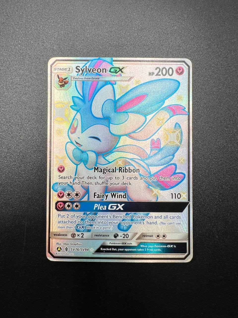 Pokémon Sylveon GX HIF SV76 English holo Hidden Fates inglese excellent