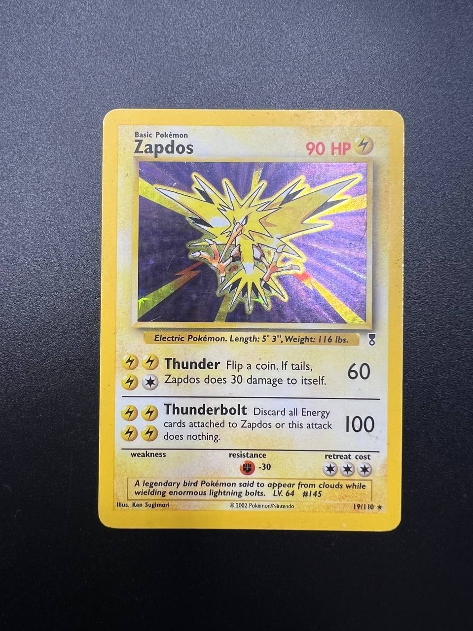 Pokémon Zapdos Legendary Collection Holo Rare 19/110 90 Basic English excellent
