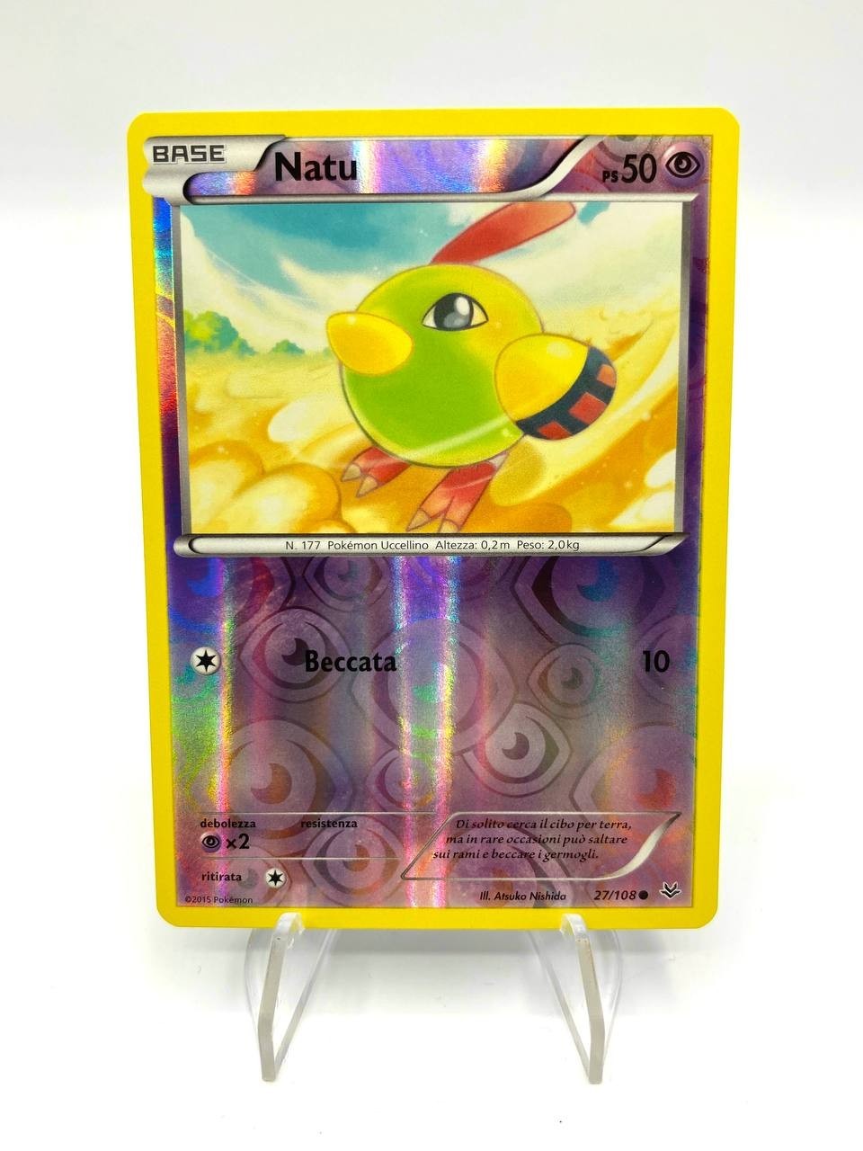 Carta Pokemon Natu 27/108 set Furie volanti Reverse Holo Italiano Near Mint