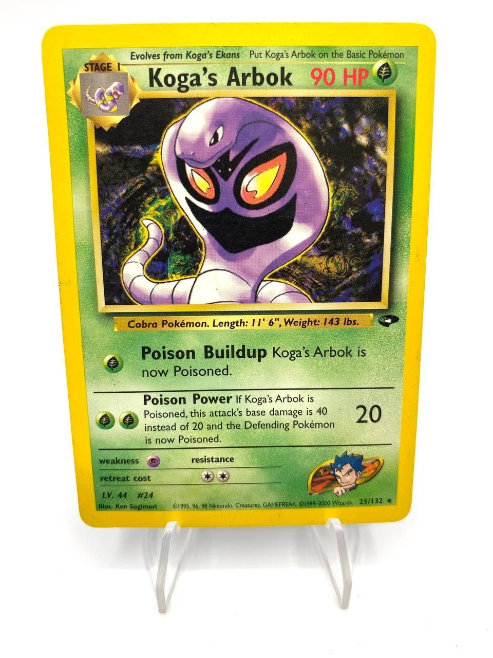 Carta pokemon Koga's Arbok set Gym Challenge 25/132 no holo Inglese ENG EXC