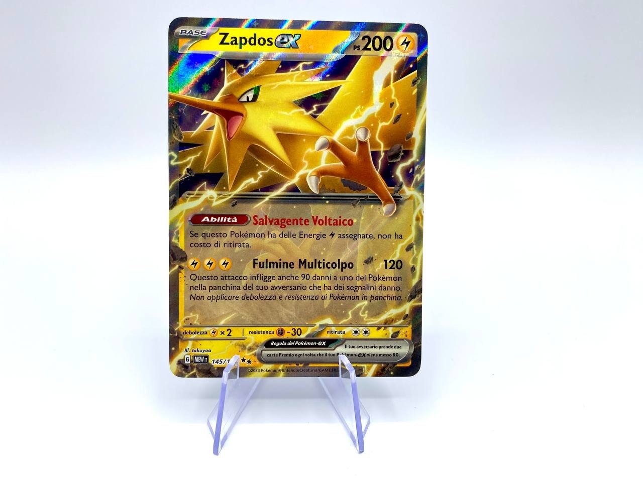 Carta Pokémon Zapdos EX mew it 145/165 set 151 Italiano Near Mint Holo