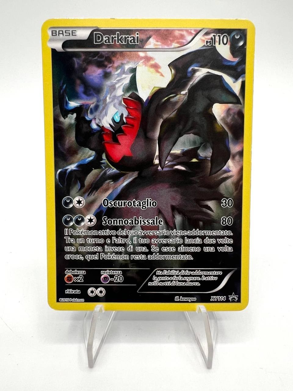 Carta pokemon Darkrai XY114 XY Black Star Promo Full Art Holo Italiano Good