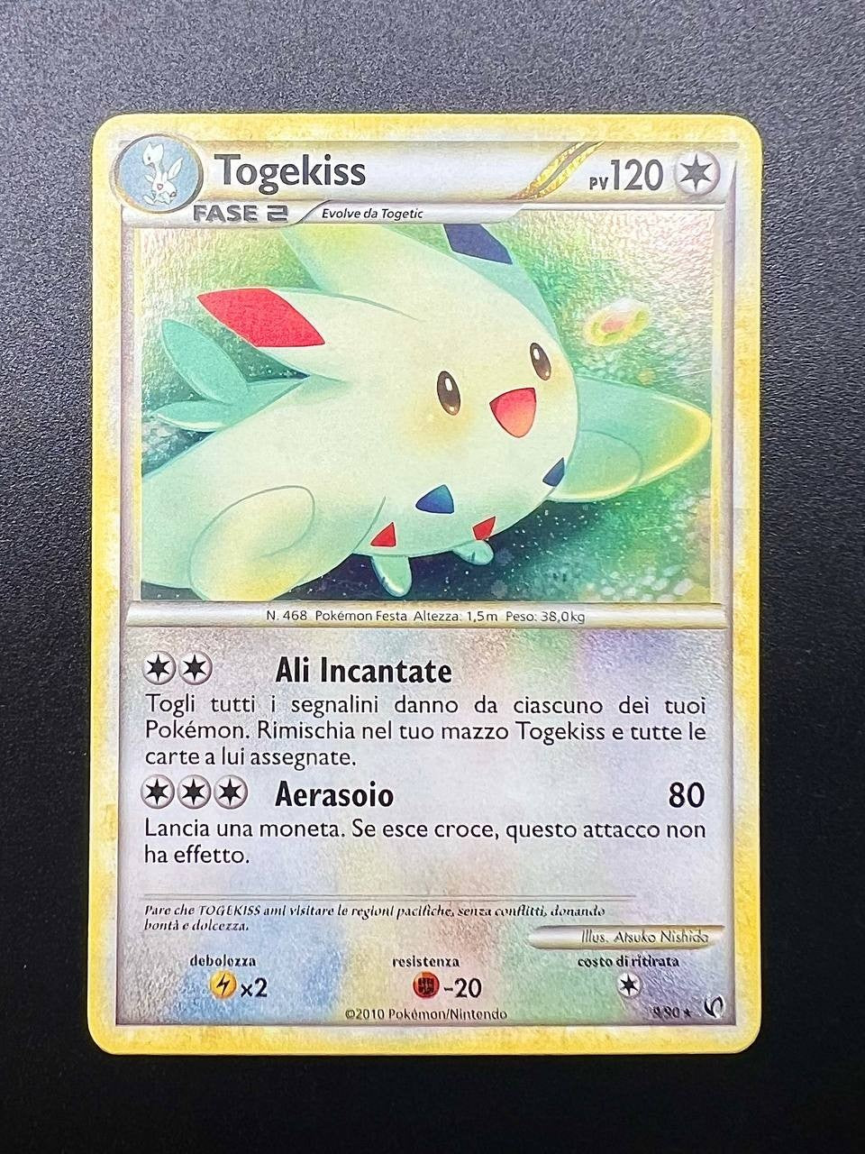Carta pokemon Togekiss 9/90 HGSS UD Indomabile Holo Near mint Vintage Italiano