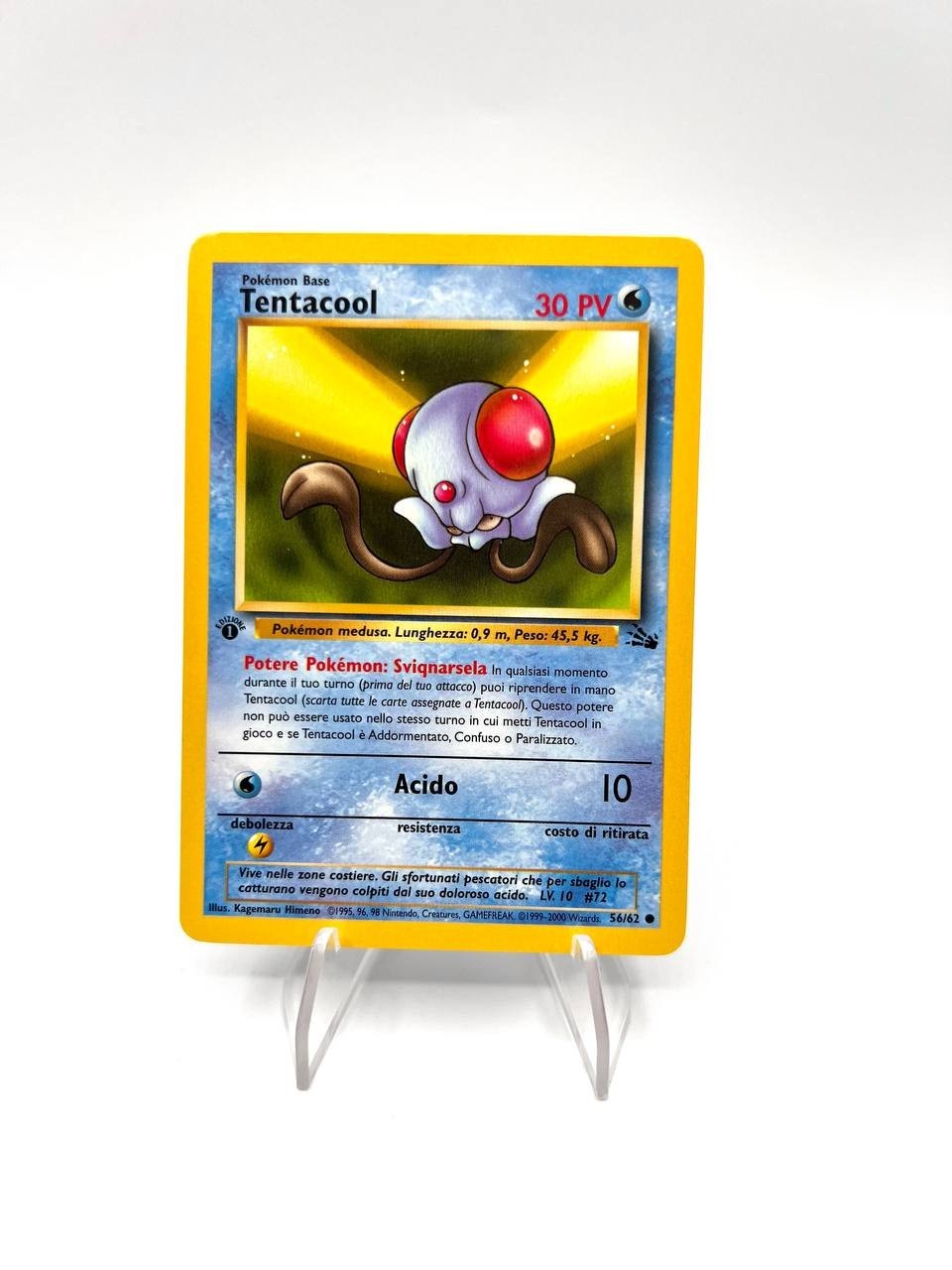 Pokémon-Karte Tentacool 56/62 Fossil-Set FO 1. Edition Gut Vintage Nicht-Holo