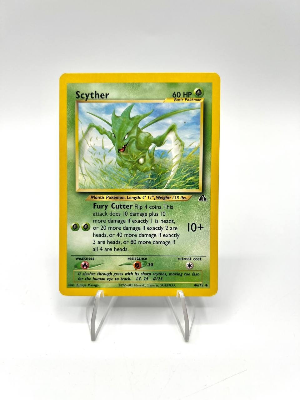 Pokémonkarte Sichlor 46/75 Neo Discovery Set Englisch Non-Holo Vintage Gut