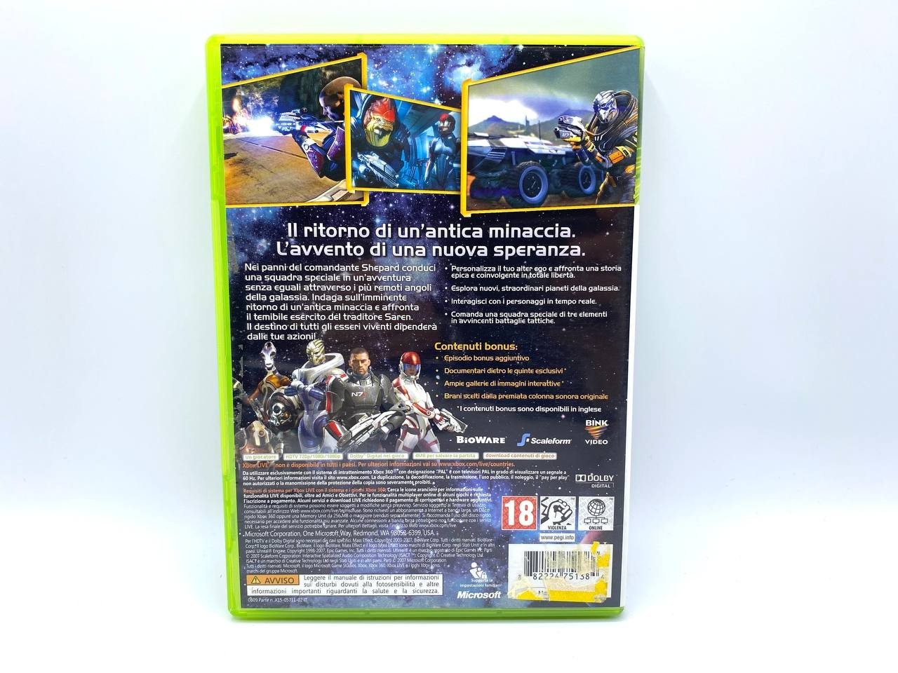 Mass Effect Microsoft Xbox 360 Classic Completo Funzionante Italiano