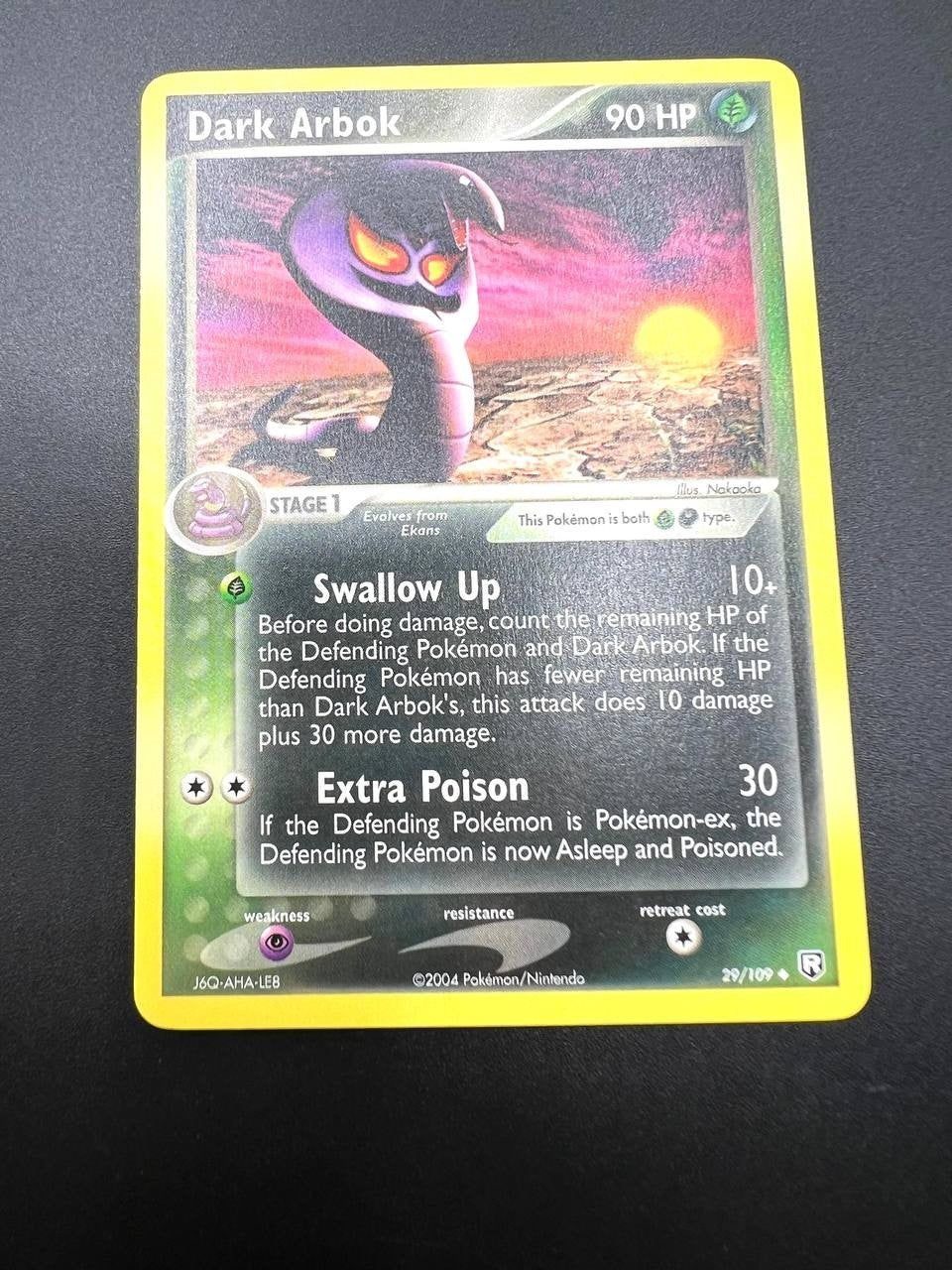 Carta pokemon Dark Arbok set Team Rocket Returns 29/109 Good No holo Inglese