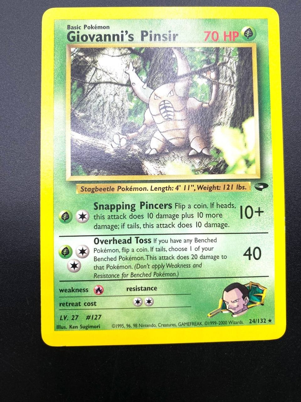 Carta Pokemon set Gym Challenge Giovanni's Pinsir 24/132 Near mint no Holo ENG