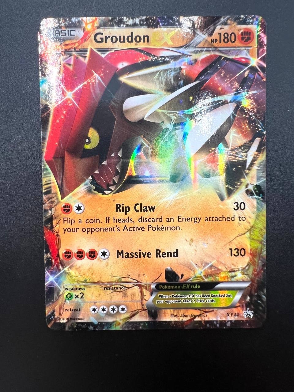Carta pokemon Groudon EX XY42 set XY black star Promo Inglese Near mint Holo
