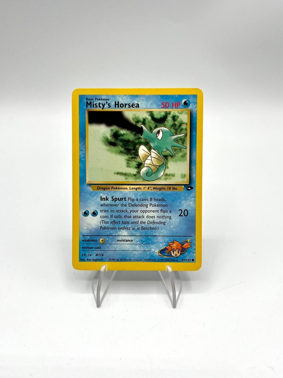 Carta pokemon Misty's Horsea 87/132 set Gym Heroes good Vintage Inglese