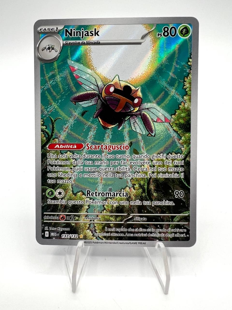 Carta Pokemon NINJASK 137/132 set Megaevoluzioni MEG Alternative Art Holo ITA NM