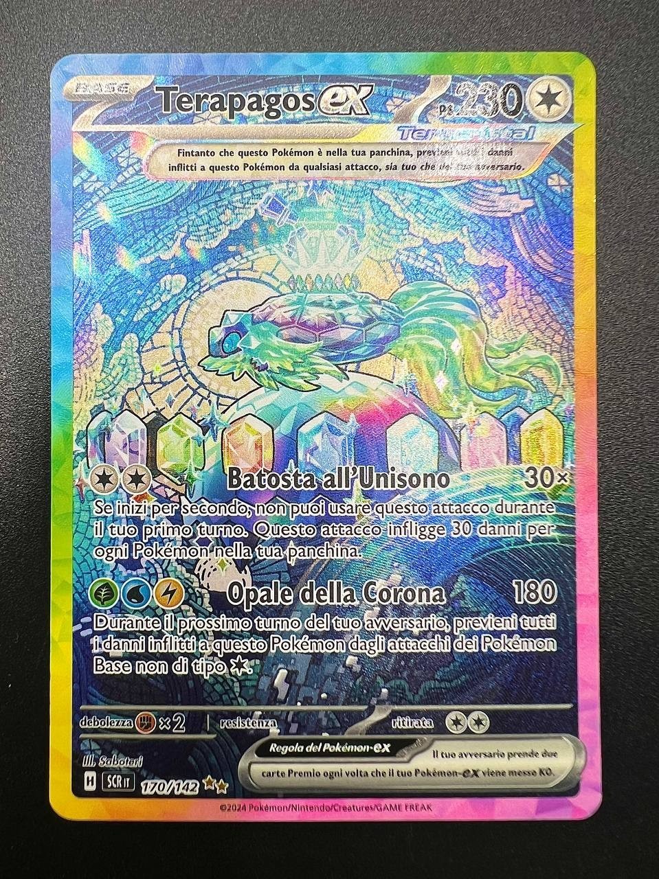 Pokemon Terapagos EX SCR 170/142 set evoluzioni prismatiche Italiano Near mint