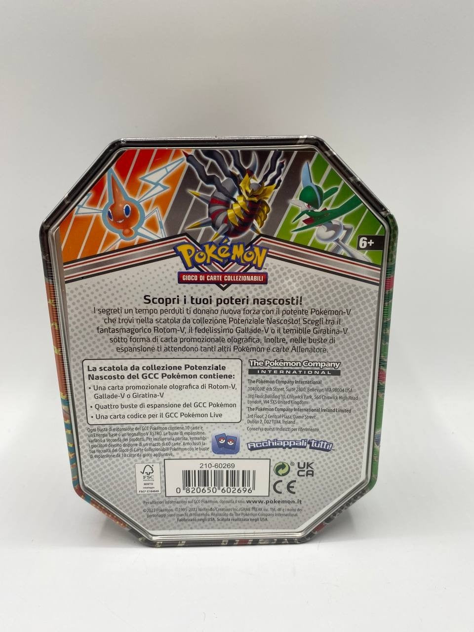 Pokemon Tin Promo Rotom Potenziale nascosto Sealed Italiano Sigillato 4 Bustine