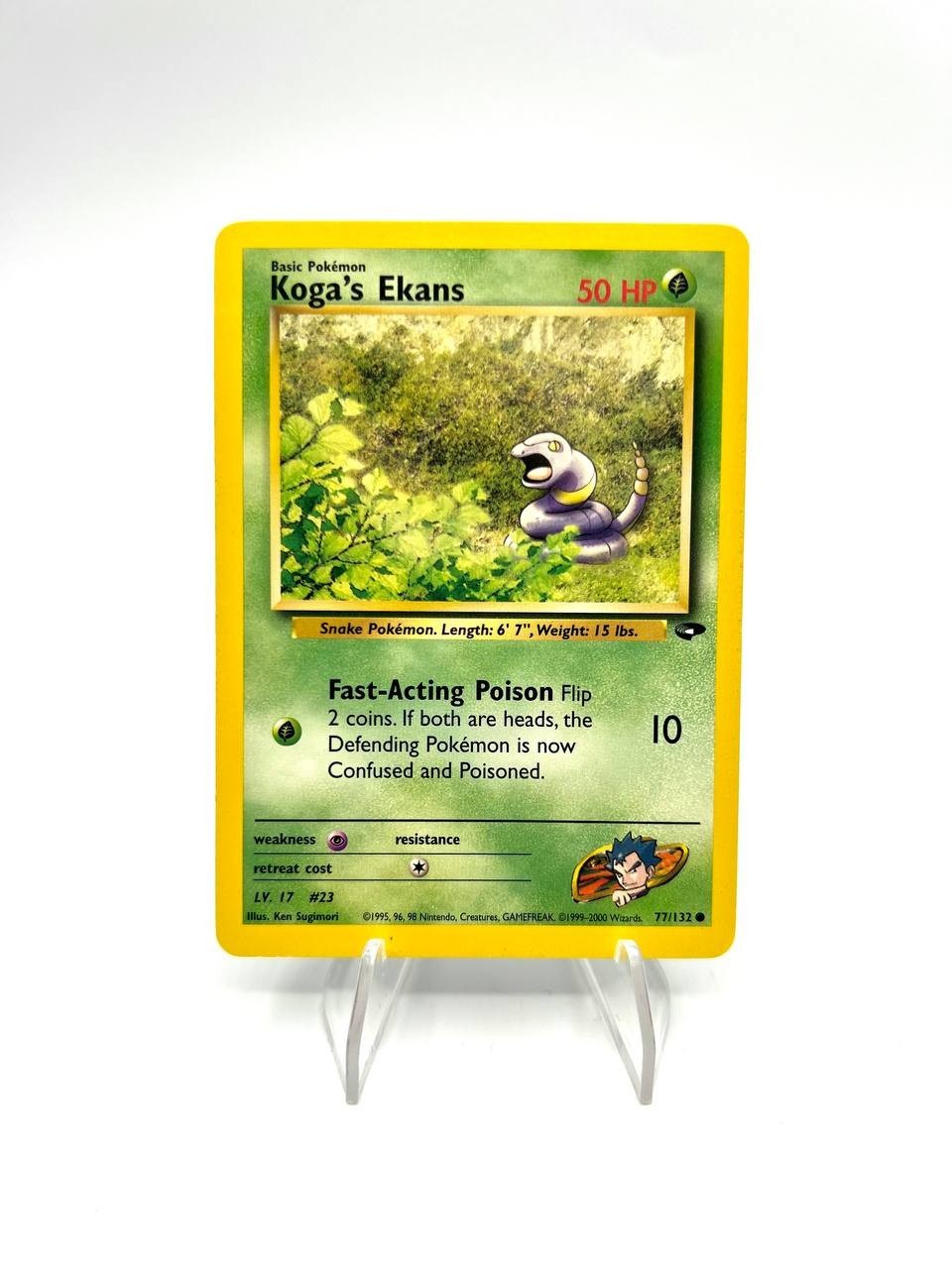 Carta pokemon Koga's Ekans 77/132 set Gym Challenge Vintage no Holo Excellent
