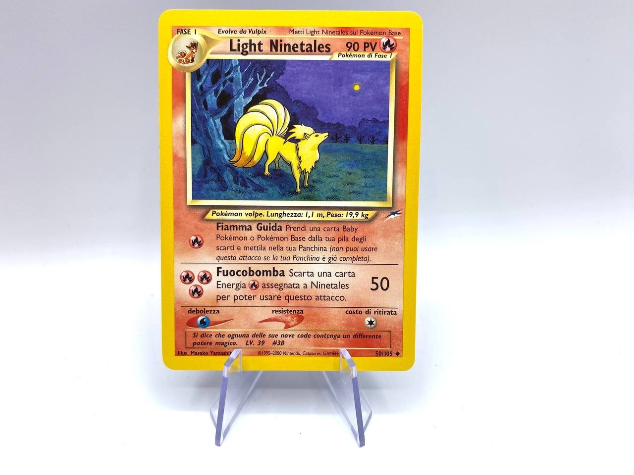 Carta Pokemon set Neo Destiny Light Ninetales #50/105 Near Mint No holo Italiano
