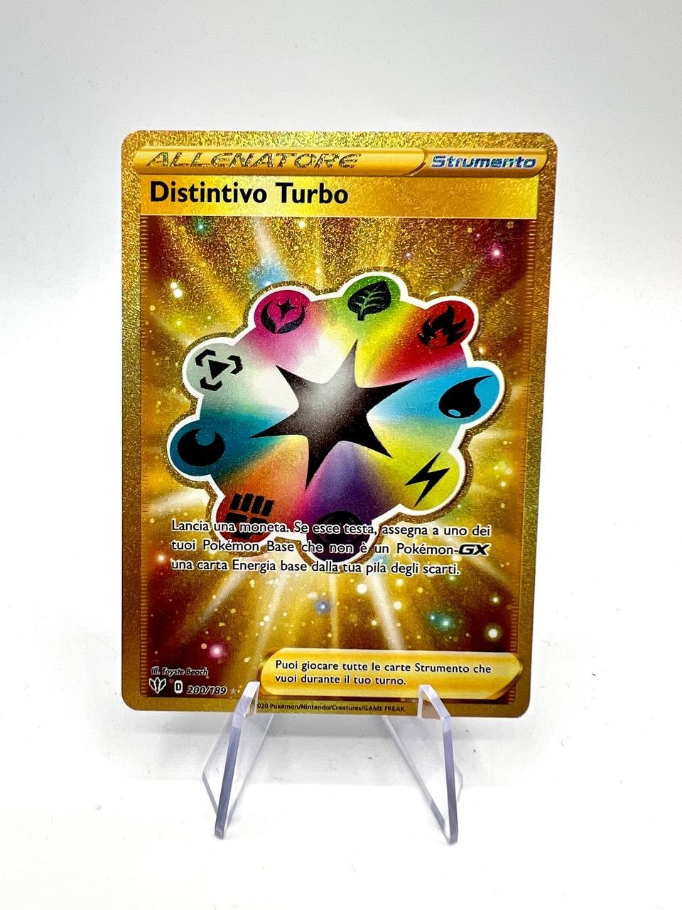 Carta pokemon distintivo turbo 200/189 D Fiamme oscure Italiano Near mint Gold