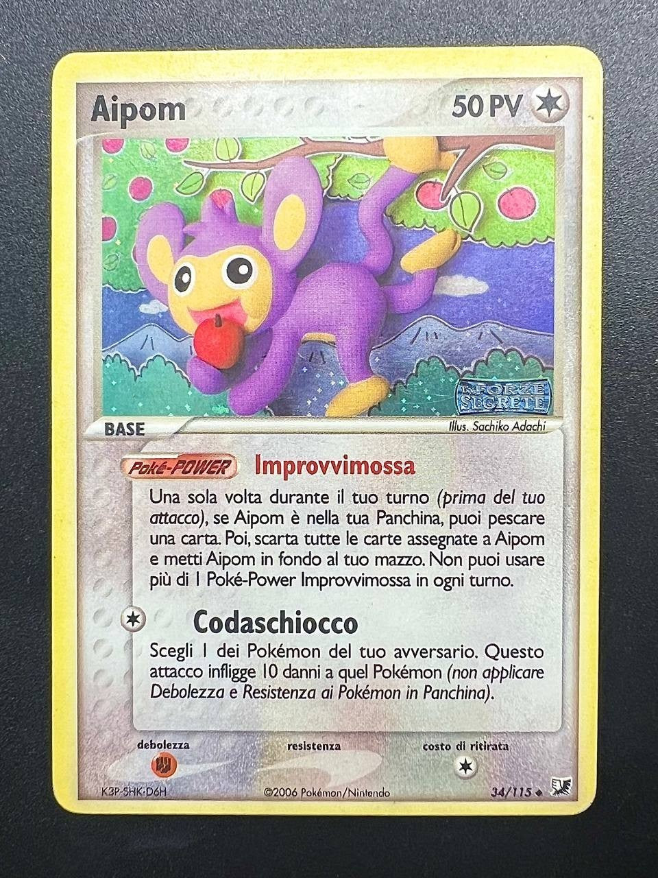 Pokemon Aipom 34/115 UF Ex Forze segrete Italiano Vintage No holo Excellent