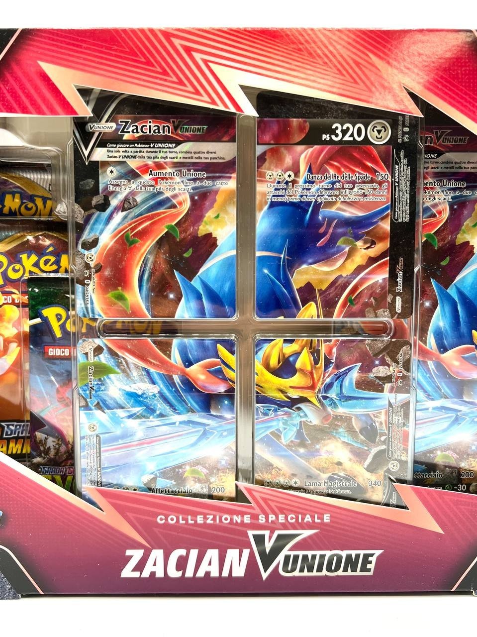 Collezione speciale Zacian V Unione Evoluzioni eteree Italiano Sealed 4 bustine