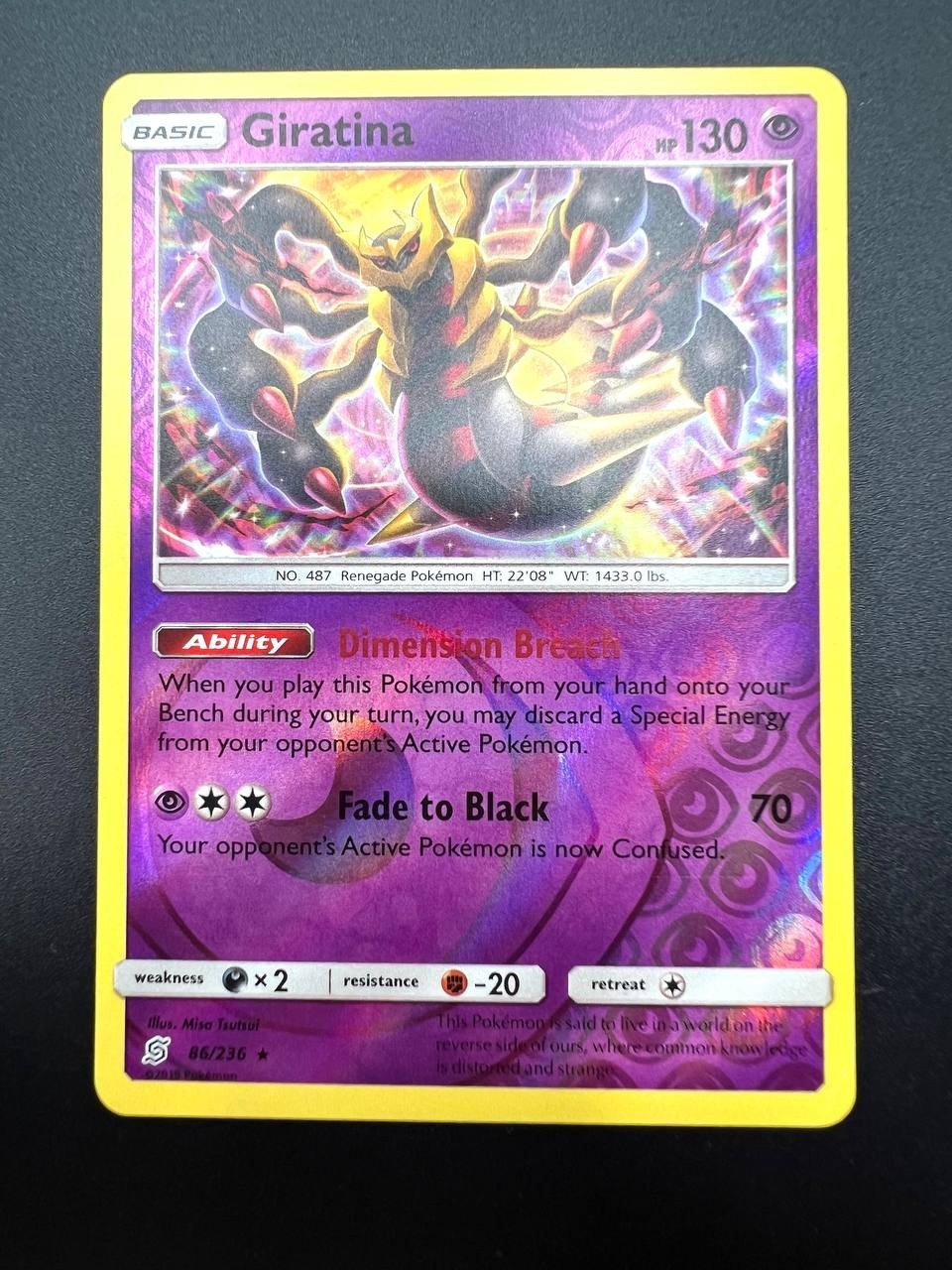 Carta pokemon Giratina 86/236 Unified Minds Holo reverse Inglese Near mint