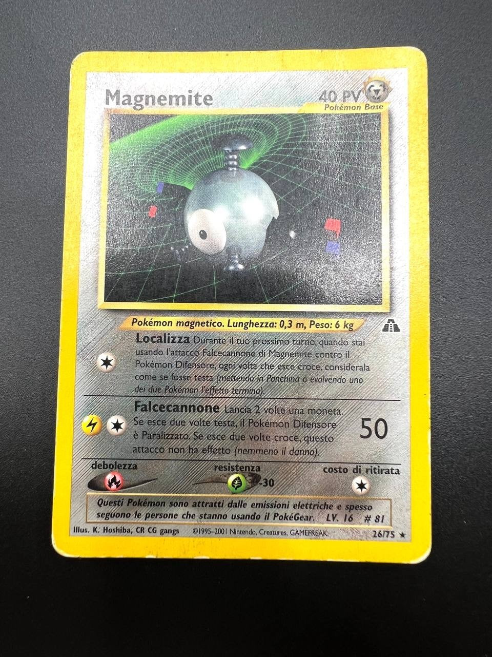 Carta Pokémon Magnemite 26/75 set Neo Discovery Italiano Vintage No holo Poor