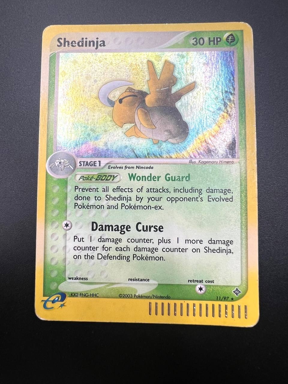 Carta Pokemon Shedinja 11/97 set EX Dragon Holo 2003 Poor Vintage Inglese