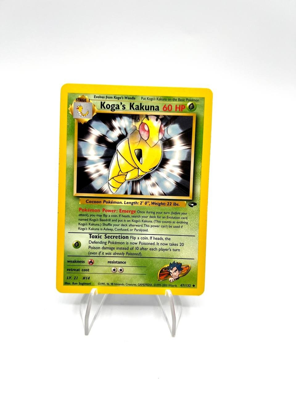 Carta pokemon Koga's Kakuna 47/132 set Gym Heroes excellent Vintage Inglese