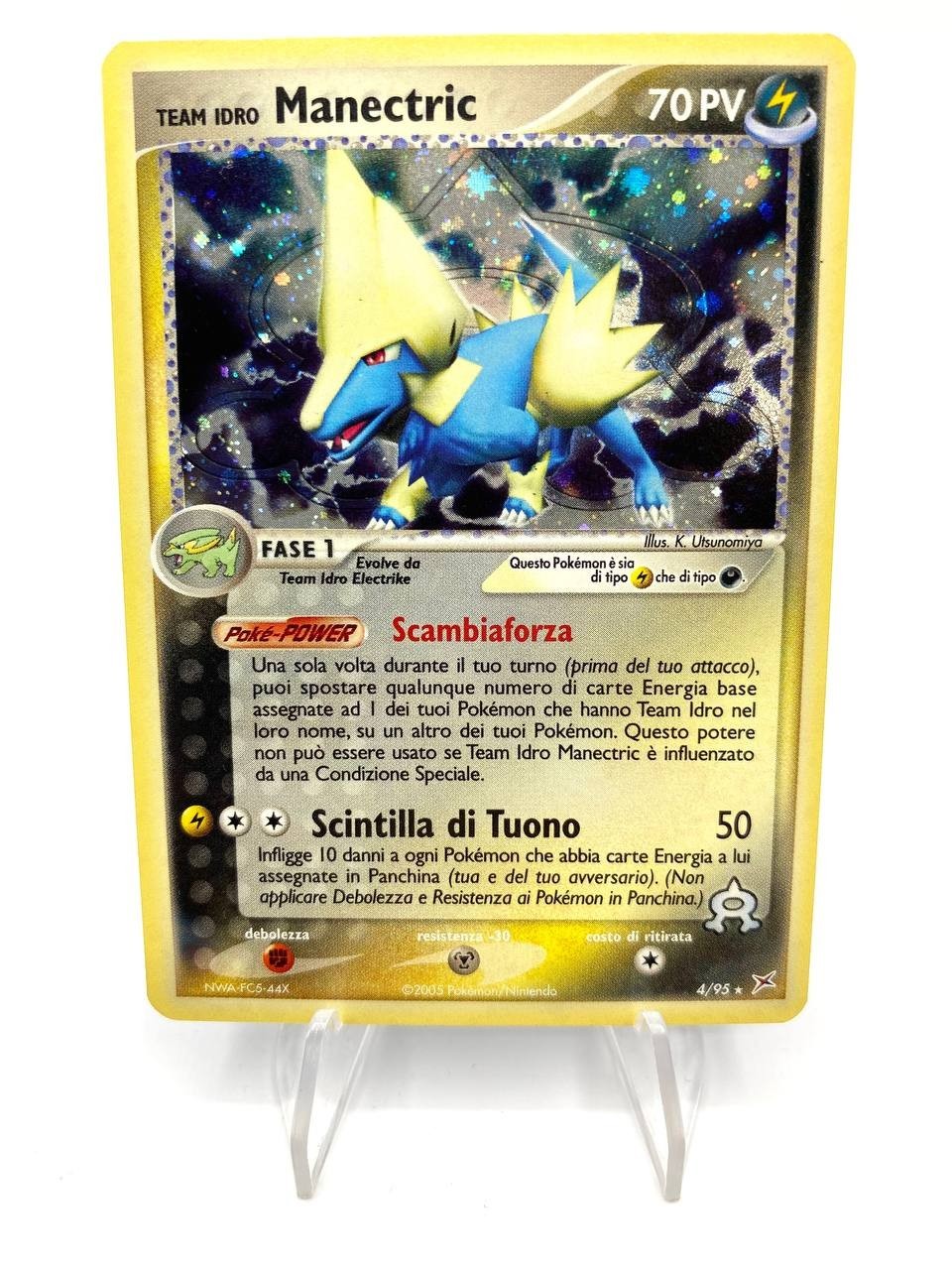 Carta Pokemon EX Team Magma vs Team Aqua Team idro Manectric Holo 4/95 ITA NM