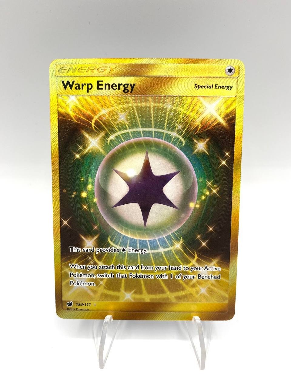 Pokemon Card Crimson Invasion GOLD Warp Energy Secret Rare 123/111 ENG NM