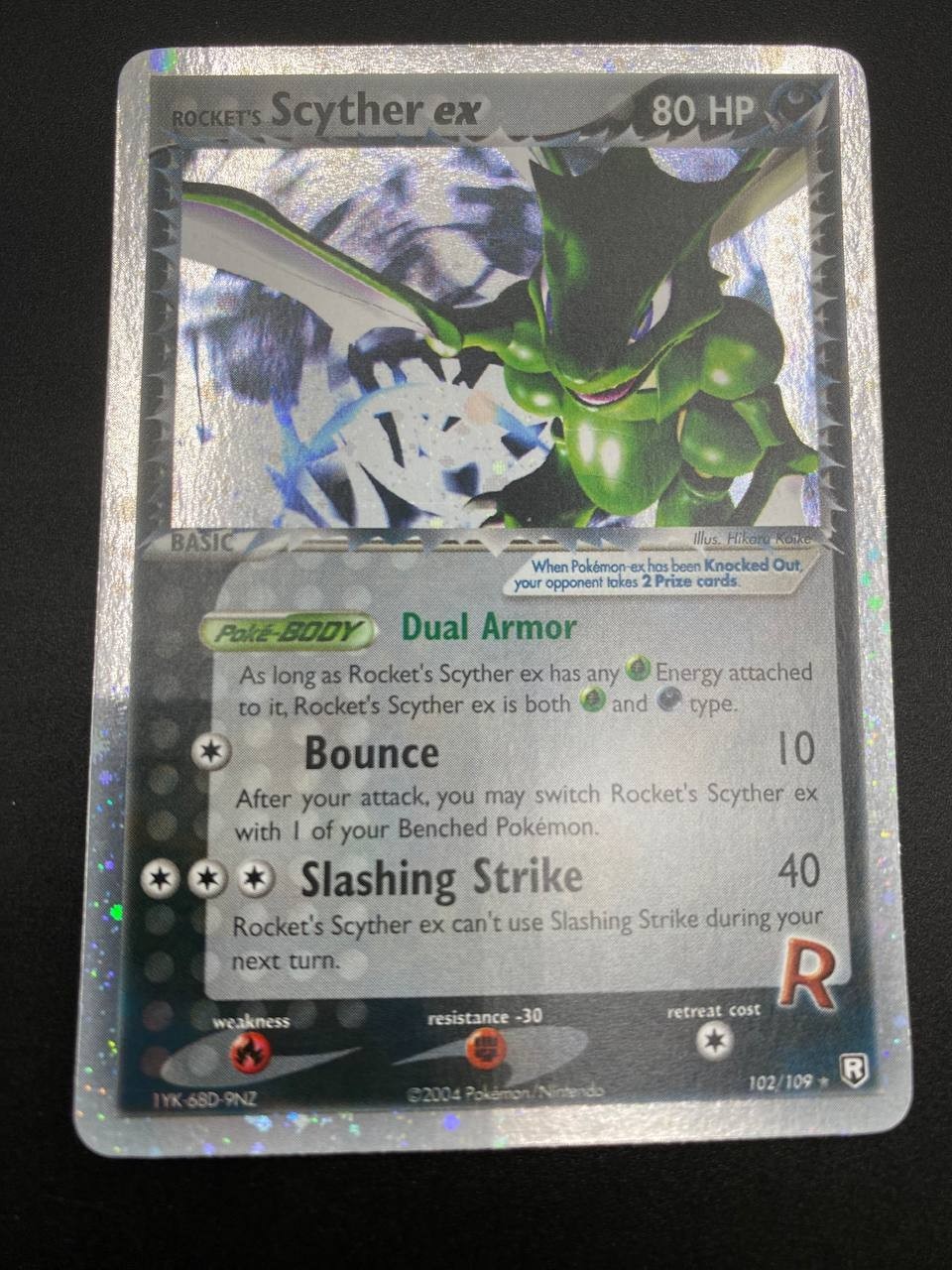 Carta Pokémon Rocket's Scyther ex 102/109 EX Team Rocket Returns Holo Excellent