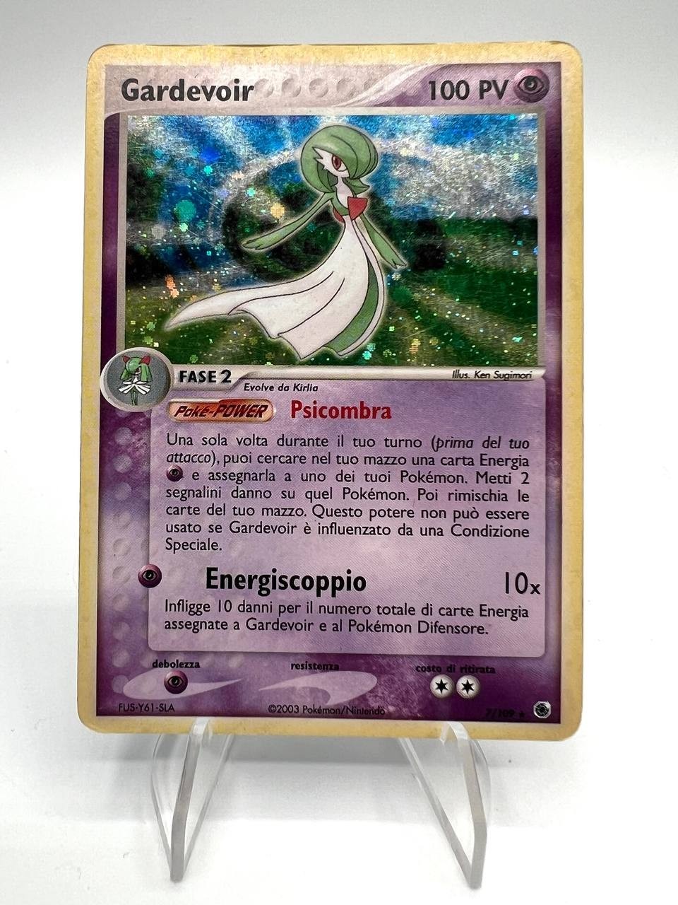 Carta pokemon Gardevoir 7/109 set Rubino e zaffiro Holo Italiano Good Vintage