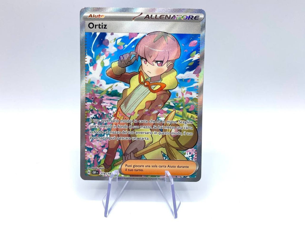 Carta Pokemon Ortiz Full Art Obf 219/197 Ossidiana Infuocata Italiano Near Mint