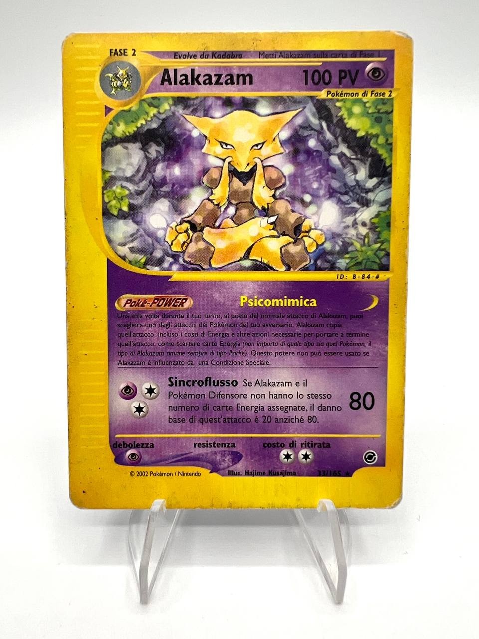 Carta pokemon Alakazam 33/165 set Expedition No Holo Played Italiano Vintage